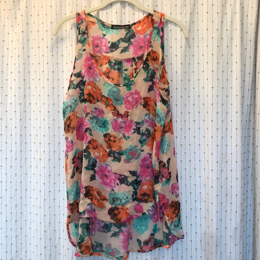 Sheer floral blouse